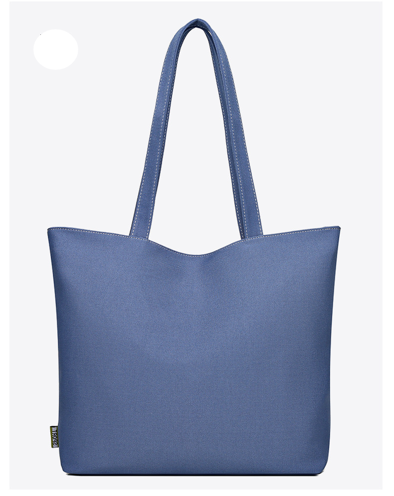 Large-capacity canvas bag female 2022 new contrast color shoulder bag simple commuter handbag striped tote bag_voghion.com