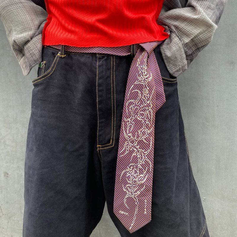 Niche American Style Plaid Scarf Unisex Oversized Trendy Deconstructed Patchwork Draped Paisley_voghion.com