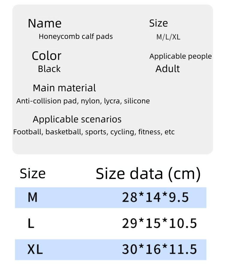 Maniche per polpacci anticollisione a nido d'ape per sport all'aria aperta, calzini da calcio, da corsa, da escursionismo, da ciclismo, attrezzatura protettiva per le gambe_voghion.com