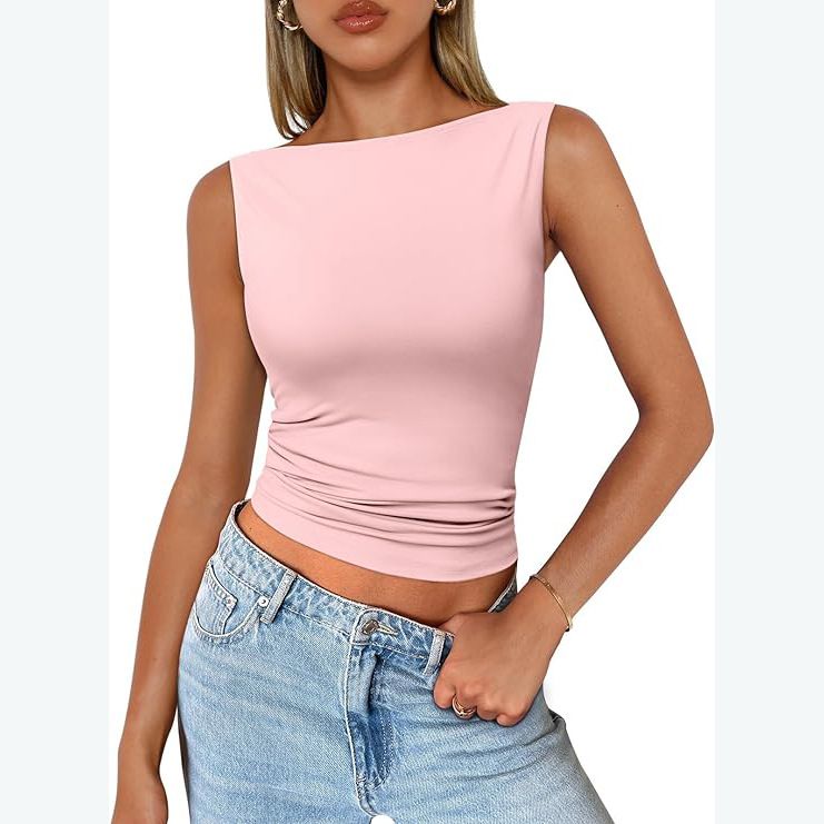 Vêtements pour femmes, pulls, bretelles, sans manches, vêtements d'extérieur, col carré, gilet, vêtements d'intérieur féminins, haut Dopamine_voghion.com