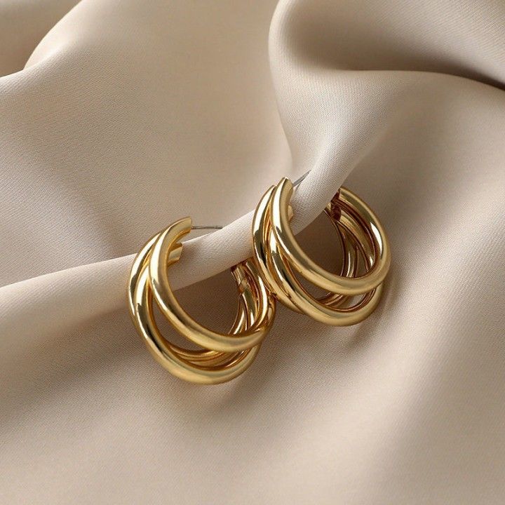 Orecchini in argento con ago esagerato e geometrico per donna, eleganti e leggeri, in metallo di alta qualità, di lusso e alla moda._voghion.com
