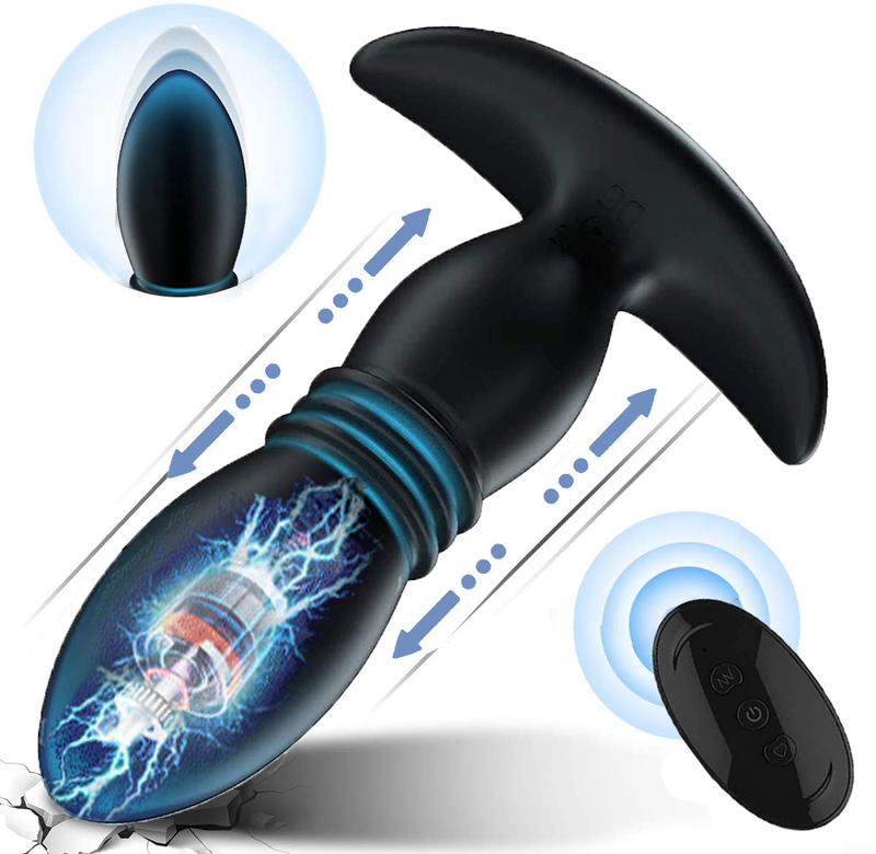 vibratore anale telescopico vibratore massaggiatore prostatico maschile telecomando senza fili vibratore butt plug vibratore_voghion.com