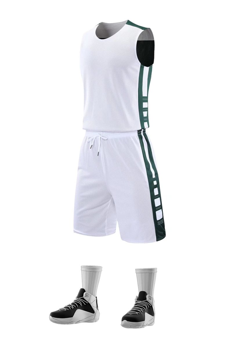 Double sided basketball suit, men's game sports team adult training uniform, printed vest, double-sided jersey_voghion.com