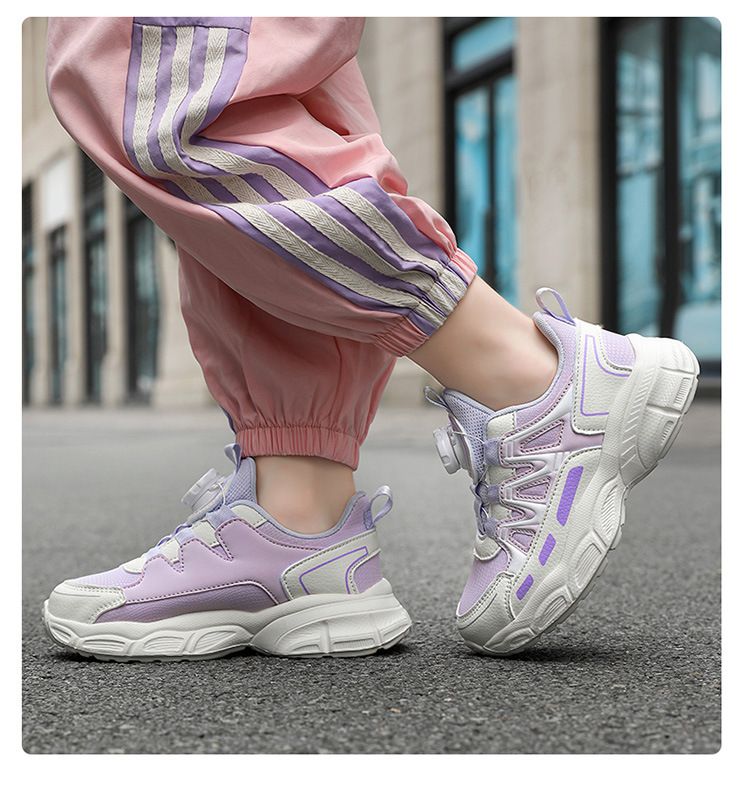 Zapatos para niños, nuevos, de malla transpirable, con botones giratorios, deportivos, de suela suave, antideslizantes, informales._voghion.com