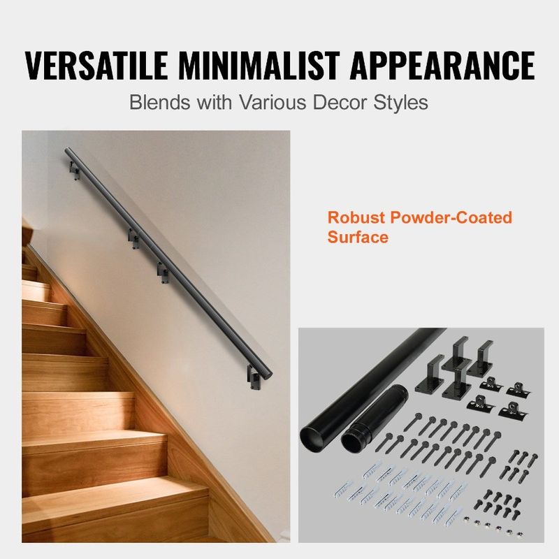 Indoor Handrail Installation Aluminum Ft Alloy Stairs Rail 44 Hand 7 Wall Handrails With Railing Stair For Mount Thickened Kit_voghion.com