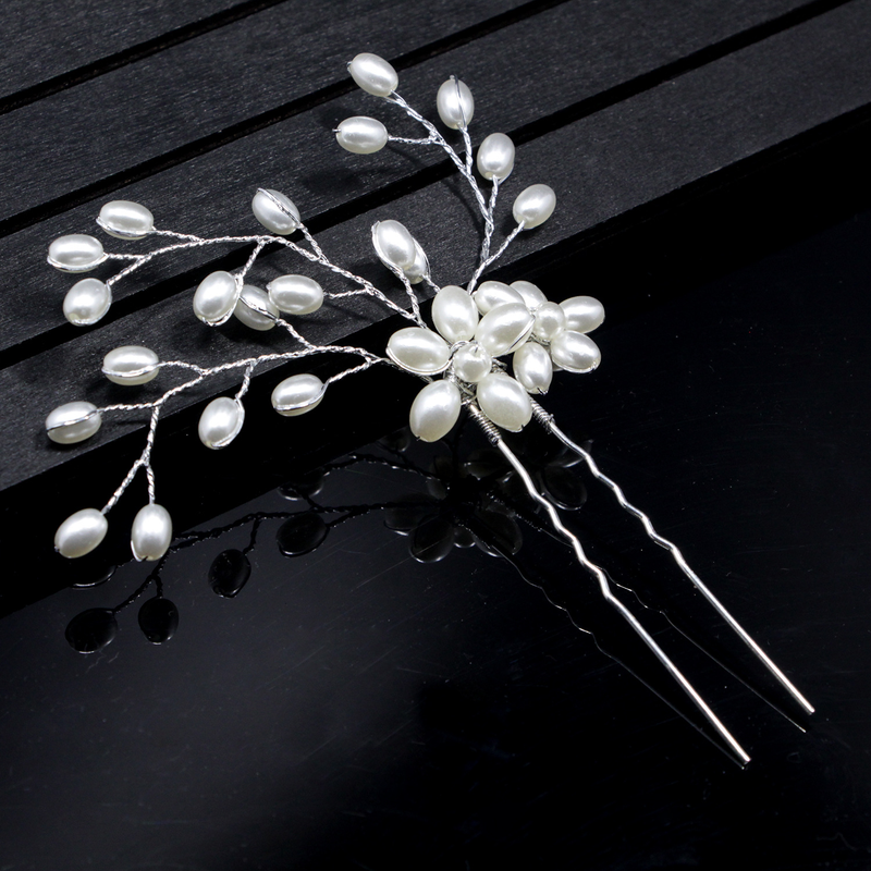 Nuovi accessori per capelli da sposa coreani, pettine per capelli a forma di U con perle fatto a mano, combinazione a Z, set di tre pezzi per copricapo_voghion.com