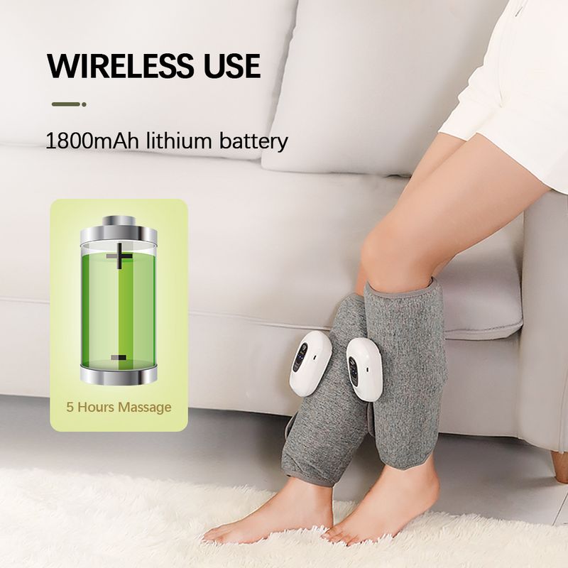 Masajeador de pantorrillas con presión de aire de 360°, máquina de masaje de cobertura completa, 3 modos de relajación muscular para pies y piernas, promueve la circulación sanguínea._voghion.com