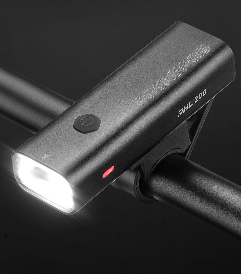 Luz delantera para bicicleta Rock Brothers, para ciclismo nocturno, linterna de alto brillo, recargable vía USB, resistente a la lluvia, para bicicleta de montaña._voghion.com
