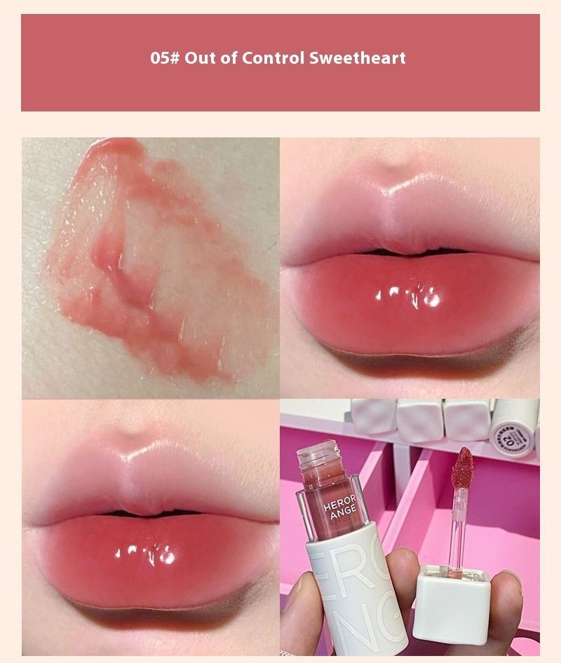 Nuovo lucidalabbra a specchio traslucido chiaro Water Gloss Pure Desire Glass Lips appare bianco e duraturo, non si attacca facilmente alla tazza lucidalabbra_voghion.com