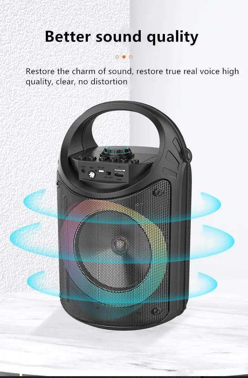 30W Wireless Column Big Power Stereo Portable Bluetooth Speaker Subwoofer Bass Party Speakers With Microphone Family_voghion.com