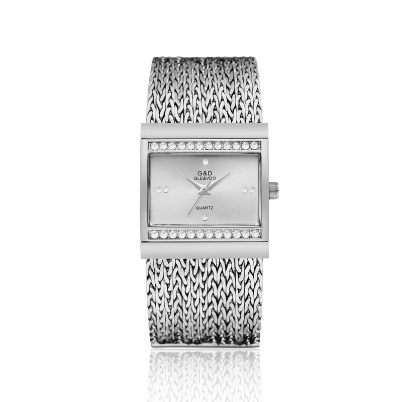 G&D Gaishideng IP Electroplated New Diamond-Encrusted Women's Copper Strap Bracelet Non-Mechanical Watch_voghion.com