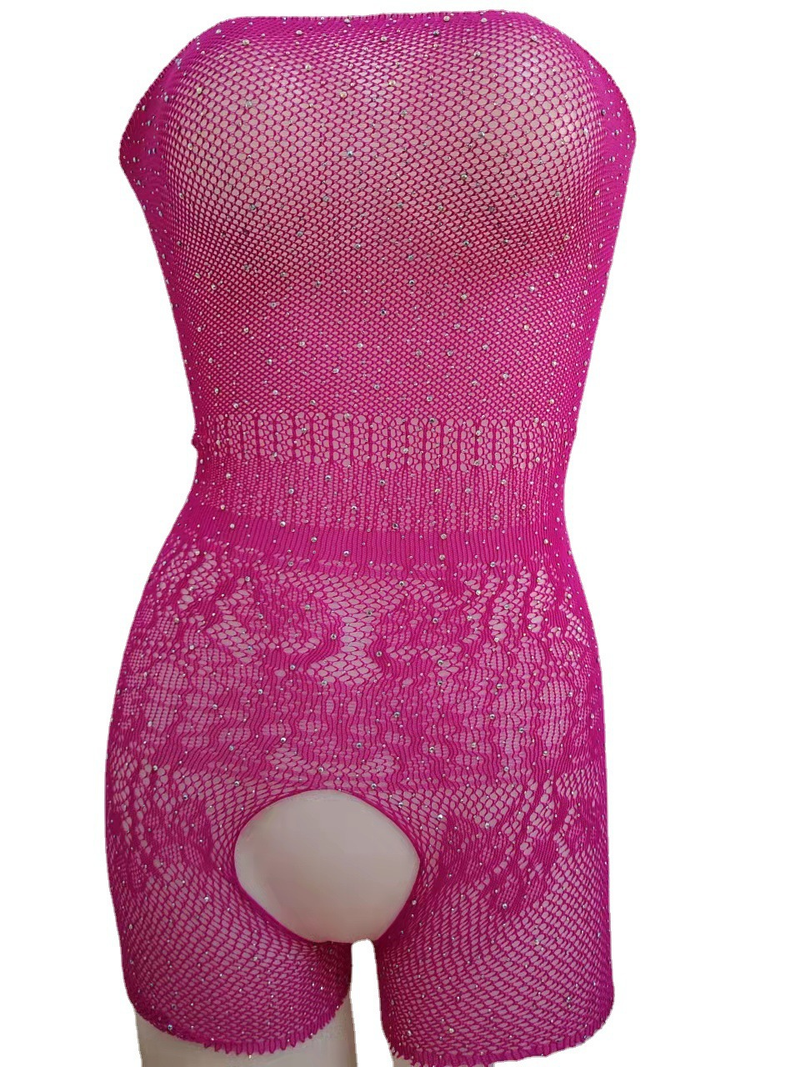 Ropa de malla de lencería erótica con purpurina y diamantes de imitación para mujer_voghion.com