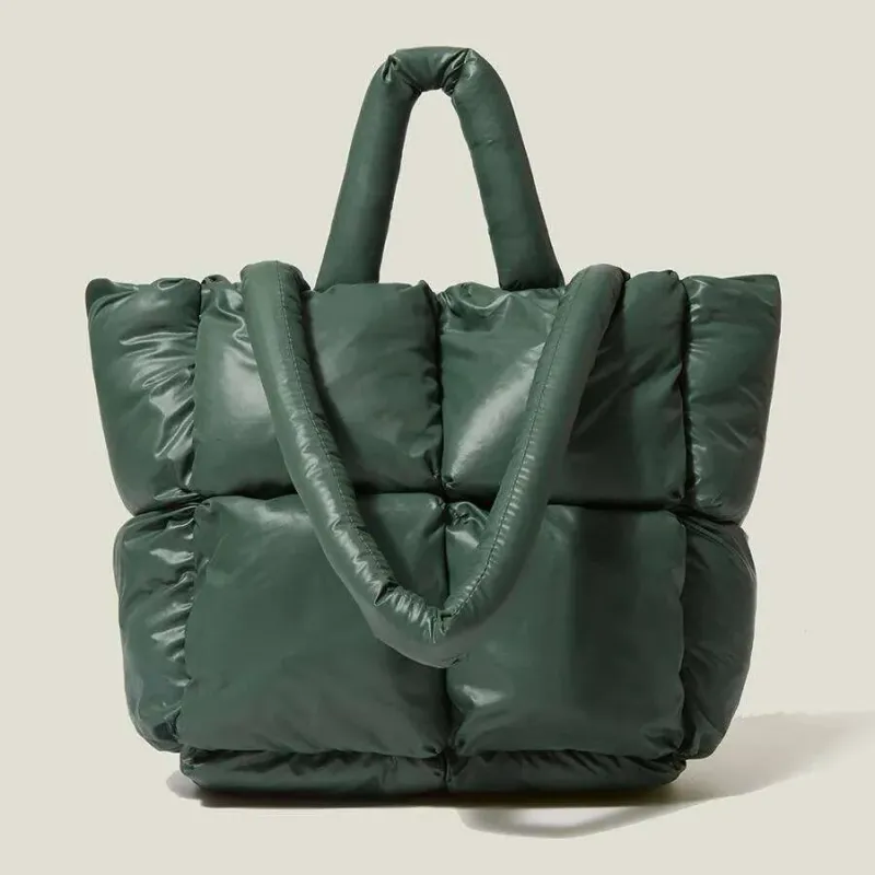 Borsa a tracolla imbottita da donna, in nylon e cotone, con tracolla, invernale, 2024_voghion.com