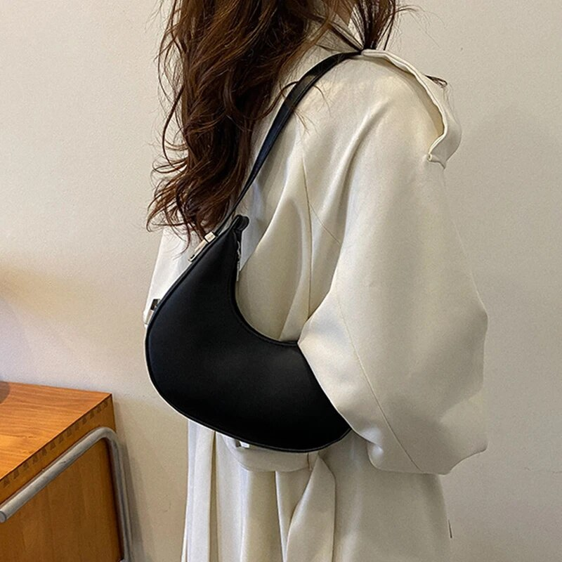 Borsa a forma di mezzaluna per donna in pelle PU ascella stile moda tracolla borsa a tracolla firmata Gilrs borsa sotto le ascelle_voghion.com