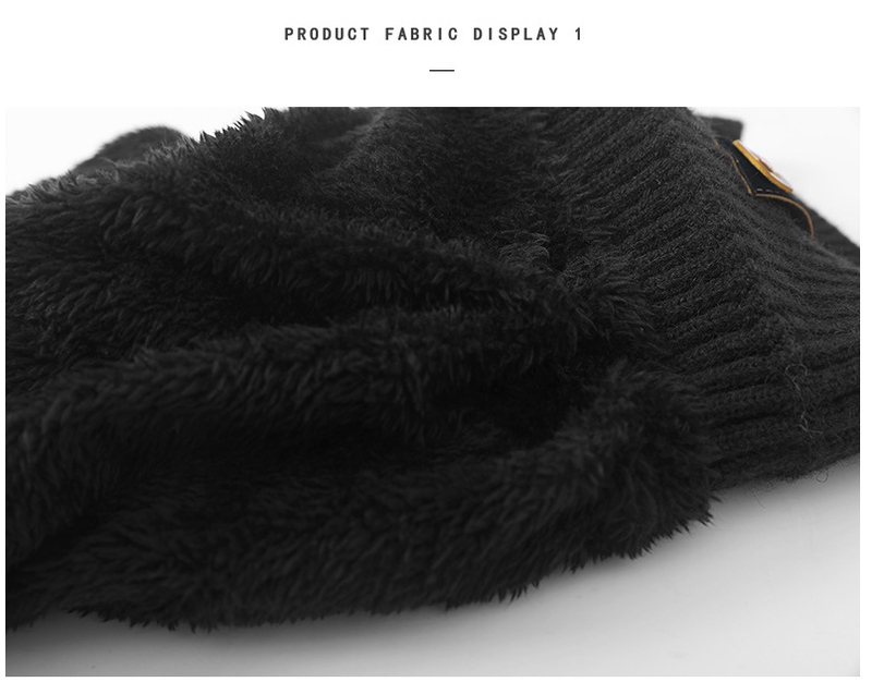 Winter hat plush knit hat autumn and winter wool hat winter hat letter label melon skin hat_voghion.com