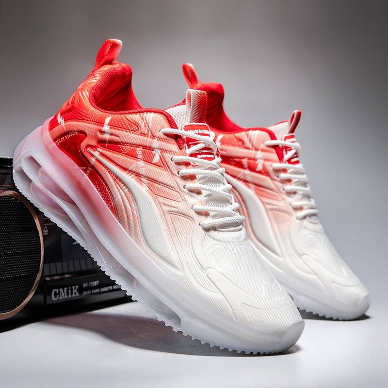 Zapatos de verano transpirables para hombre, nuevos zapatos deportivos casuales para correr para adolescentes con amortiguación de aire, zapatos para correr en blanco y negro_voghion.com