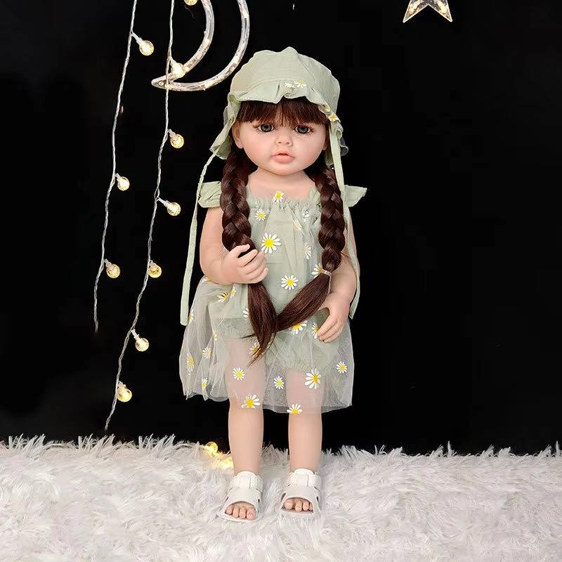 55cm Standing DuDu Simulation Doll Girl Princess Dressing Up Game Toy Reborn Dolls Soothing Baby Doll Children Christmas Gift_voghion.com