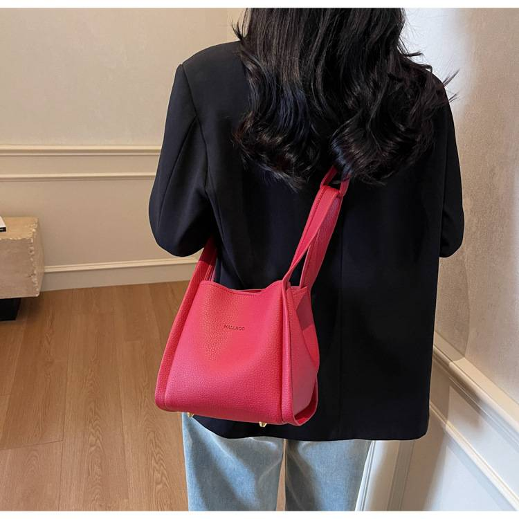 Zweiteilige, weiche Schultertasche mit Litschi-Muster für Mütter im Außenhandel. Neue, lässige, einfache, tragbare diagonale Tasche für das Leben._voghion.com