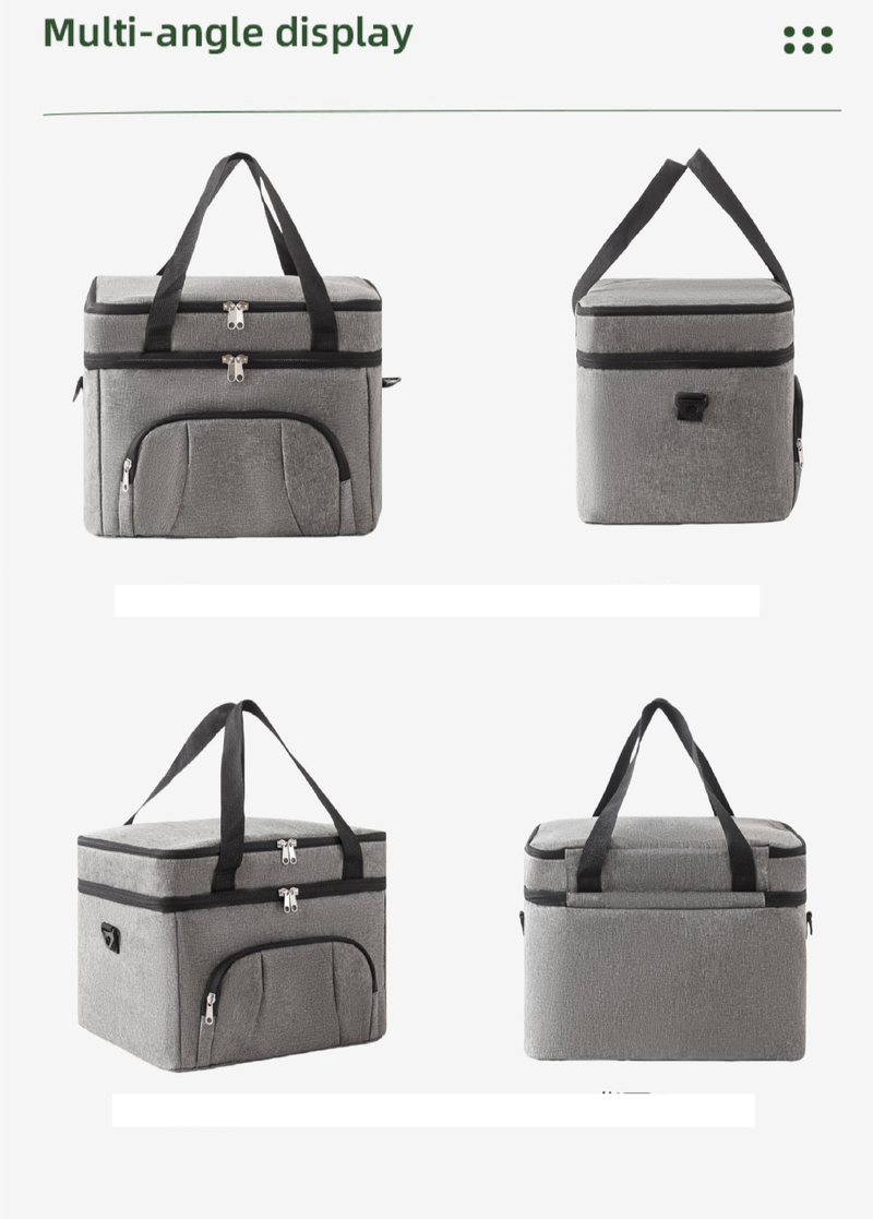 Bolsa de isolamento de grande capacidade de camada dupla, bolsa de gelo para uso externo, bolsa de piquenique de viagem conveniente, bolsa de almoço portátil de trabalho_voghion.com