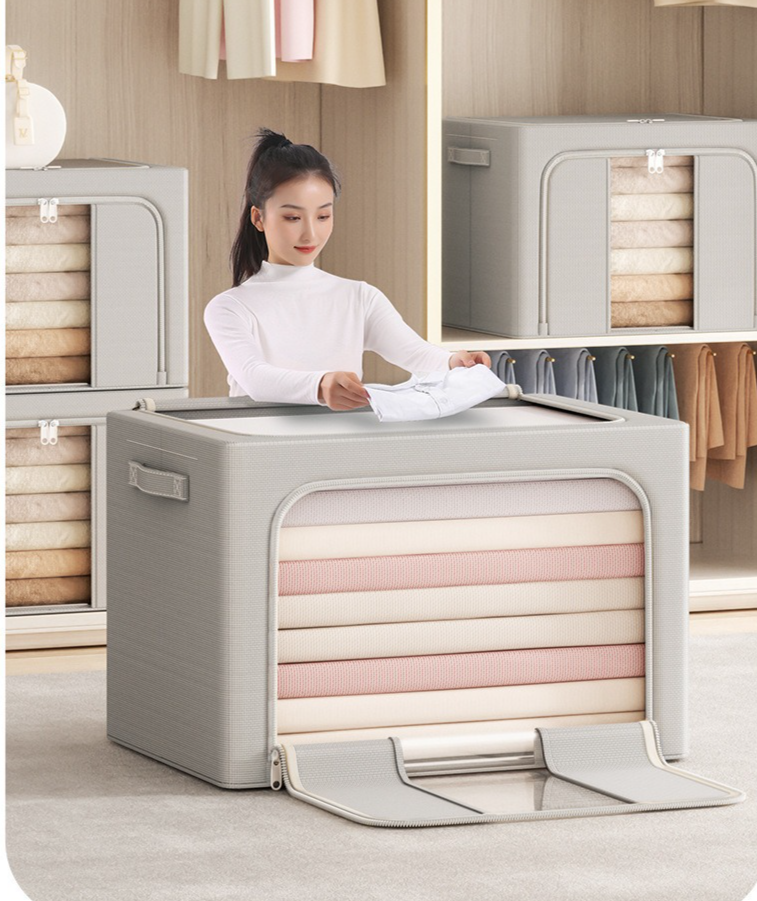 Storage Holders Oxford Cloth Large Easy Clothes Storage Box Multifunctional Foldable Wardrobe Storage Box Baina Box_voghion.com