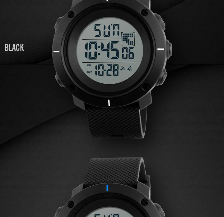 1213 Smartwatch: 50M Waterproof, Digital Display, Fitness Tracker Sports-ready Design Black Durable Strap_voghion.com