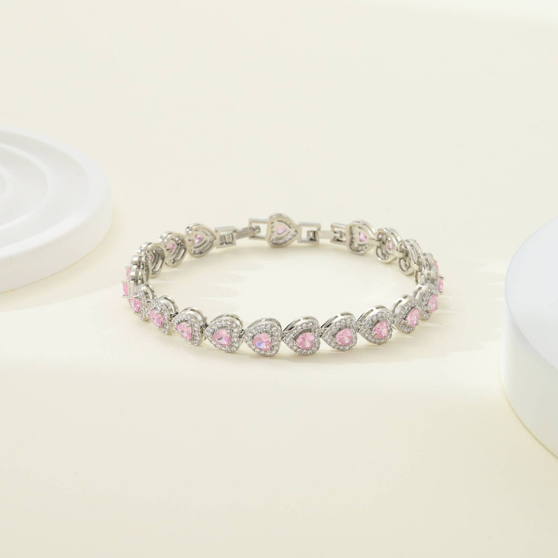 Women's Jewelry - Elegant Bohemian Heart Bracelet With Sparkling Crystals, Geometric Design For Women, Perfect For Business Gifts_voghion.com