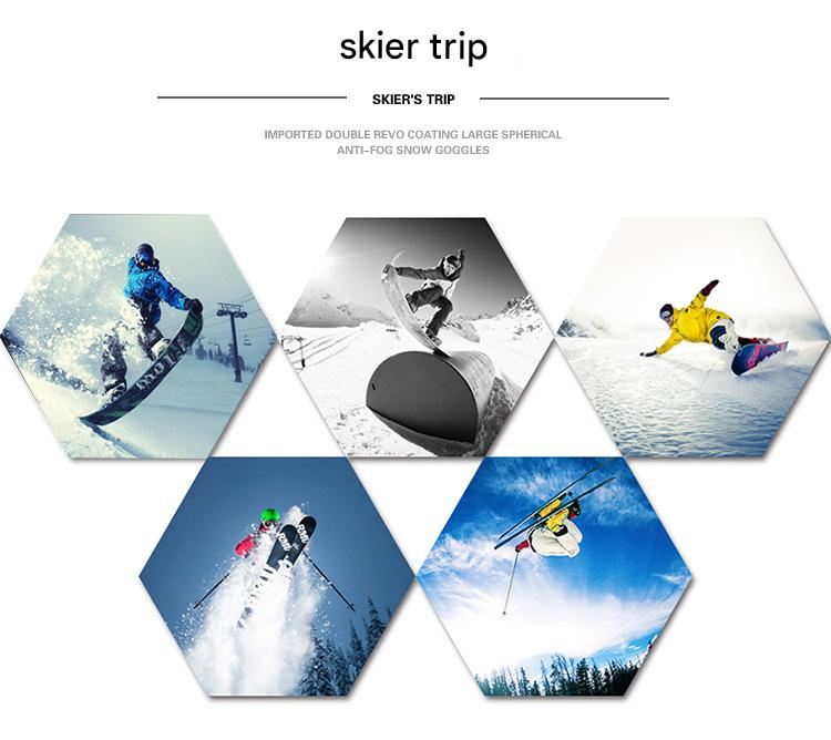 NOKO-Magnetic Ski Goggles, Large Spherical Surface, Double-layer Durable Anti-fog, Outdoor Hiking Goggles, Anti-fog For Nearsightedness_voghion.com
