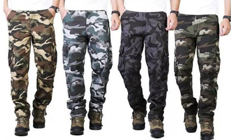 Men's Multi-Pocket Tactical Cargo Pants - Durable Outdoor Work Pants With Camo Design, Comfort Fit For Hiking, Travel & Daily Wear_voghion.com