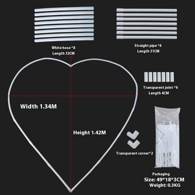 Eleganti decorazioni a forma di arco a forma di cuore e cerchio galleggiante per matrimoni, compleanni e feste - Ornamenti da tavolo e da soffitto in plastica resistente_voghion.com