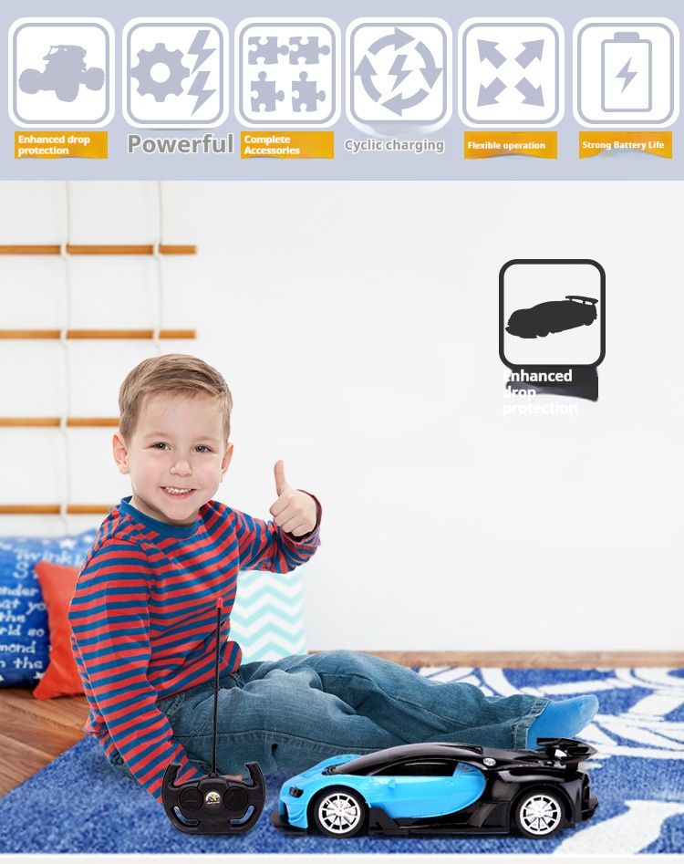 1:16 Scale RC Drift Racing Car – 4-Channel Wireless Remote Control Toy With LED Lights & Anti-Crash Design – High-Speed Stunt Car For Boys & Girls_voghion.com