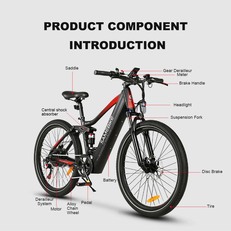 SAMEBIKE Elektrofahrrad für Erwachsene, 26-Zoll-Reifen-Elektrofahrrad, 48V14AH-Akku, 750W-Motor, vollgefedertes Mountain-E-Bike_voghion.com