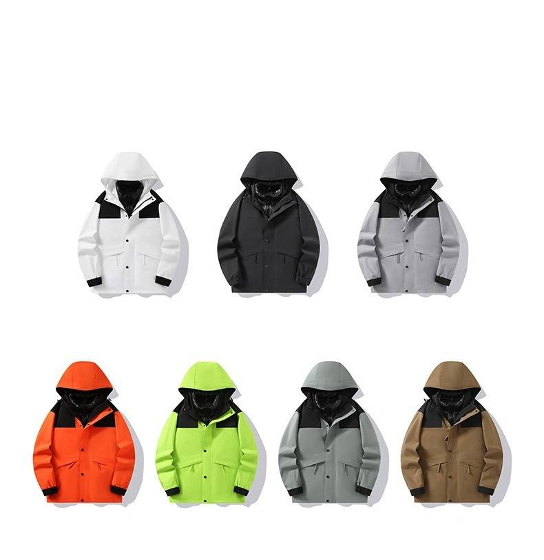 Giacca da trekking impermeabile unisex 3 in 1 con fodera termica staccabile - Cappotto antivento da esterno per coppia per autunno e inverno_voghion.com