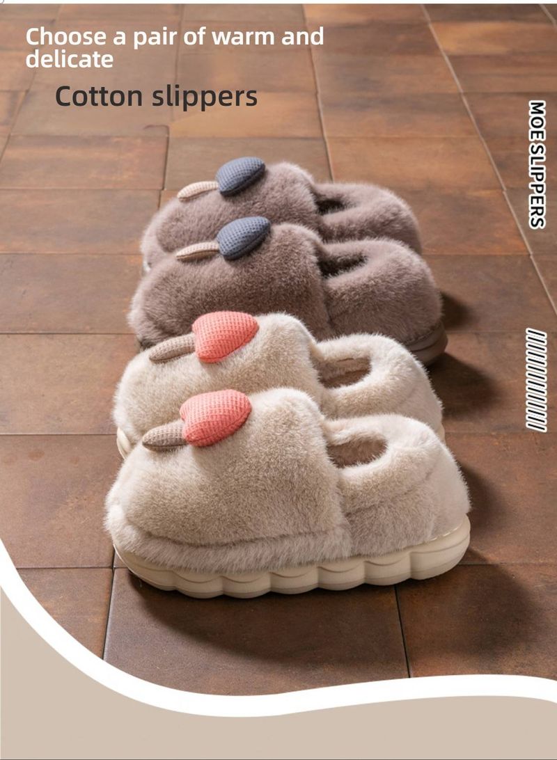 Plüschpantoffeln für Damen und Herren mit rutschfester PVC-Sohle | Winter-Hausschuhe | Weiches Fleecefutter | Dick gepolstertes Fußbett | Unisex-Komfort_voghion.com