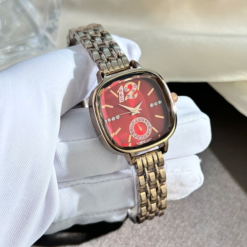 Orologio quadrato in vetro sfaccettato, orologio al quarzo di lusso, orologio da donna con temperamento di nicchia, da lavoro, quotidiano, compleanno, anniversario, regalo di San Valentino_voghion.com