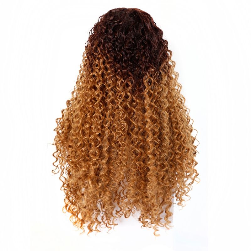 Matte realistic corn perm long curly hair wig head wool curl middle long hair wig head fluffy curly hair wig_voghion.com