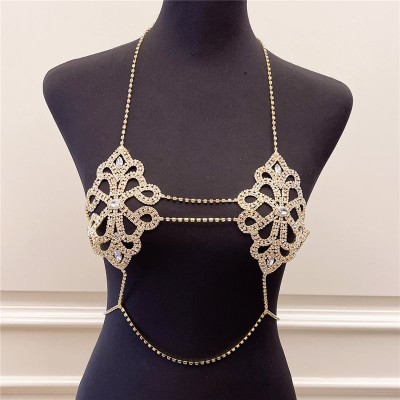 Accesorii pentru sutien bikini cu lanț și frunză de lotus, sexy, cu corp de diamant 2022_voghion.com