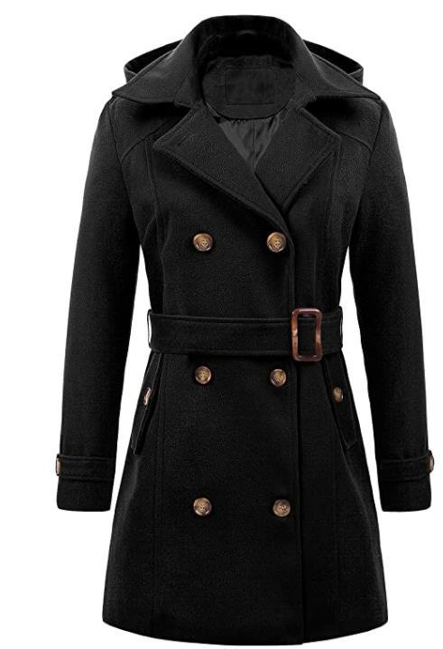 Women's clothing hot order Woolen lady's coat and hooded plus-size coat_voghion.com