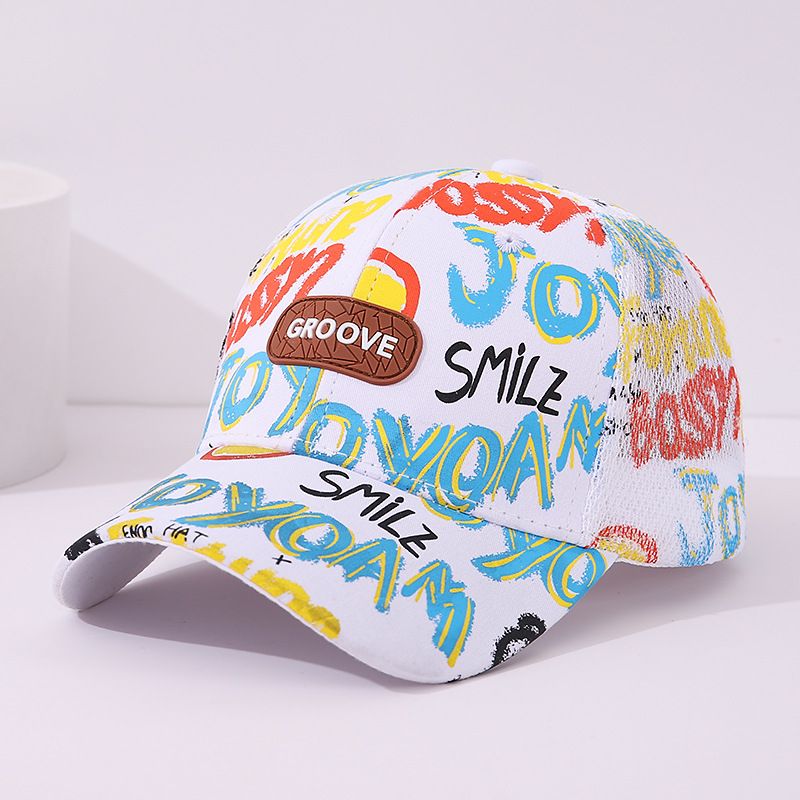 Sommer Neue Mode Graffiti Net Baseball Männer und Frauen Mittleren alters Kinder Freizeit Sonnencreme Entenzunge Hut_voghion.com