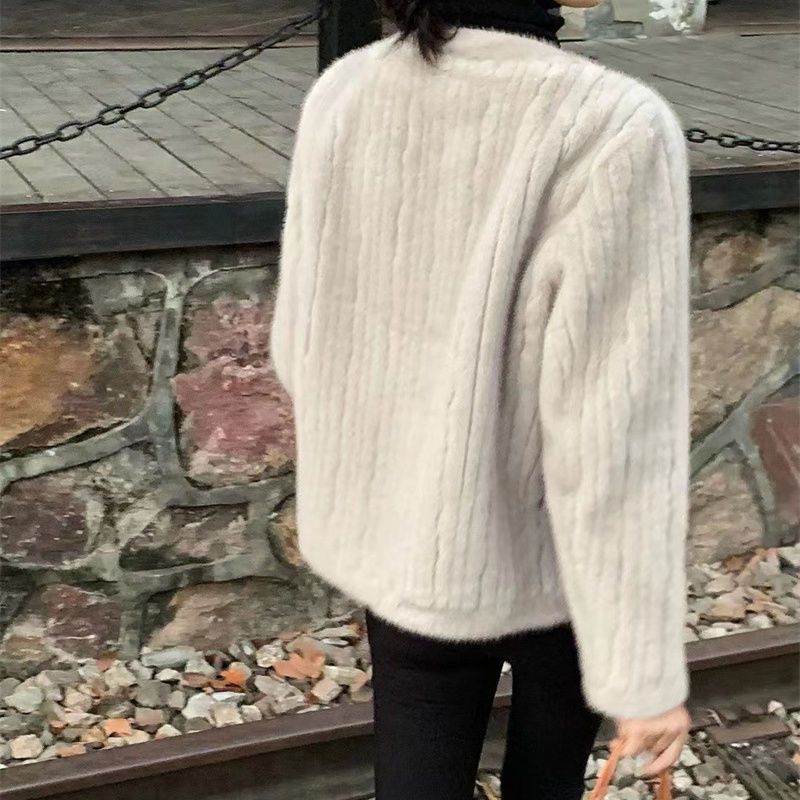 Mantel Für Frauen 2024 Herbst Winter Neue Nerz Pelz Kurze Zweireiher Stil_voghion.com