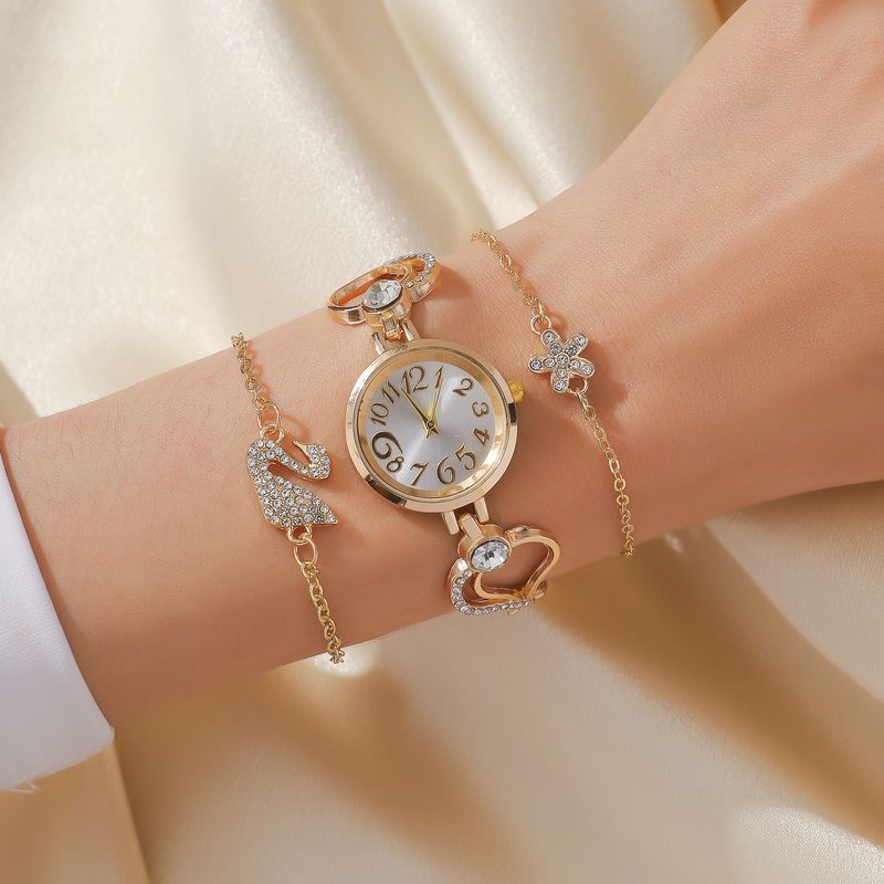Nuevo conjunto de pulsera con diseño de cisne y flor con esfera digital aurora y estilo nicho_voghion.com