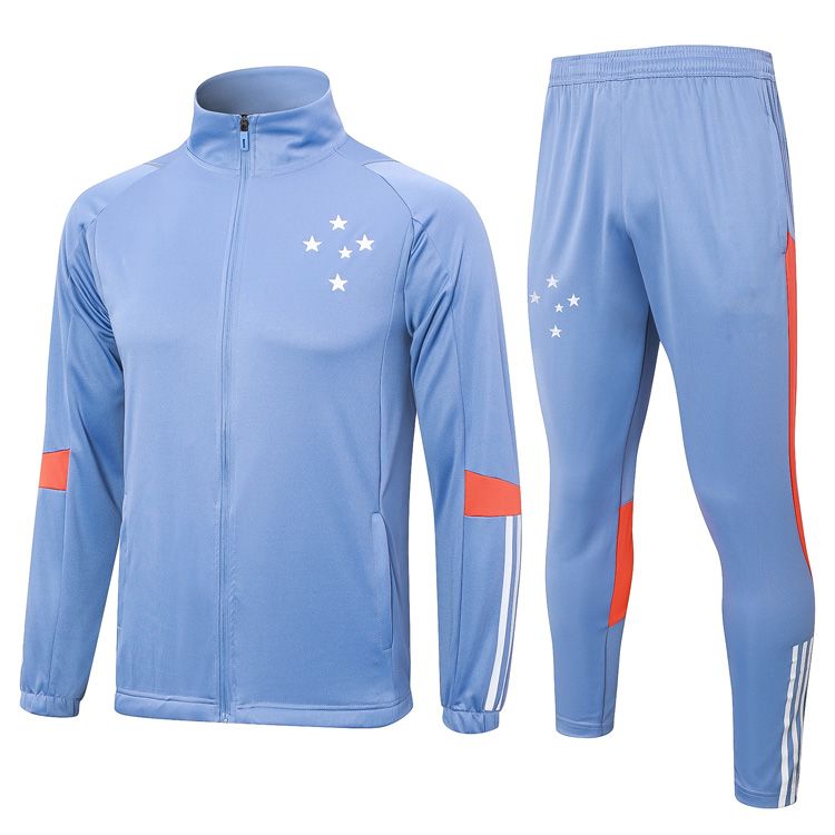 Cruzeiro Hellblau Langarm-Fußballtrainingstrikot Jacke Herren 2425 Unbeliebtes Aussehen Aufwärm-Fitness-Sporttrikot_voghion.com