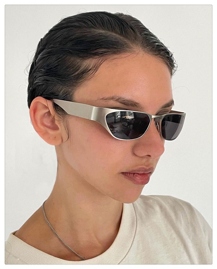 American Style Metal Cat Eye Personalized Concave Shaped For Hot Girls On The Street Fashionable UV Resistant Sunglasses_voghion.com