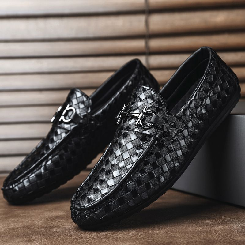Mocassins de primavera Beanbean um pé masculino preguiçoso dirigindo tamanho grande maré transfronteiriça sapatos de couro brilhante_voghion.com