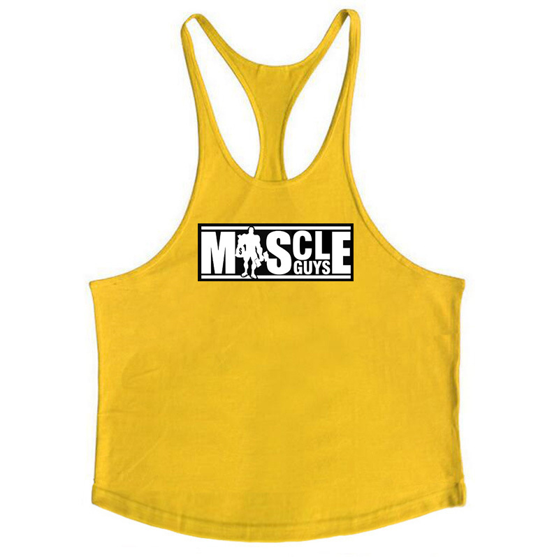 Bodybuilding and Fitness Exercise Deep Digging Thin Shoulder Strap Pure Cotton Fitness Tank Top_voghion.com