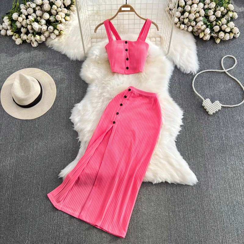 Moda feminina emagrecimento fenda envoltório quadril corpo cintura alta colete de duas peças com almofada no peito halter feminino tempero menina terno_voghion.com