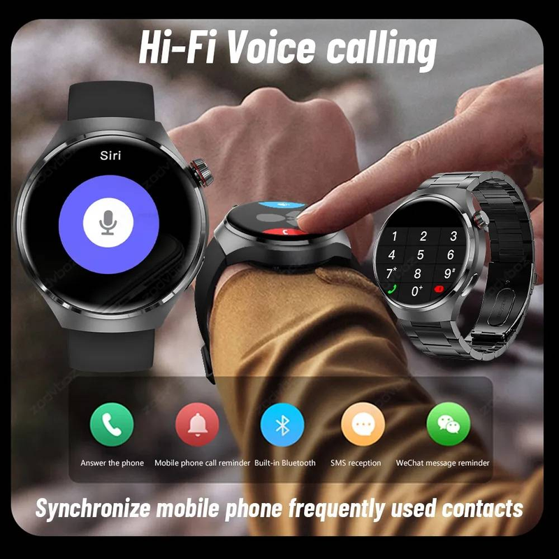 Smartwatch Watch4 Pro für Herren – Hochpräziser Kompass, GPS-Sporttracker, Fitnessmonitor, NFC, kabellose Anrufe – raffiniertes, stilvolles Design_voghion.com