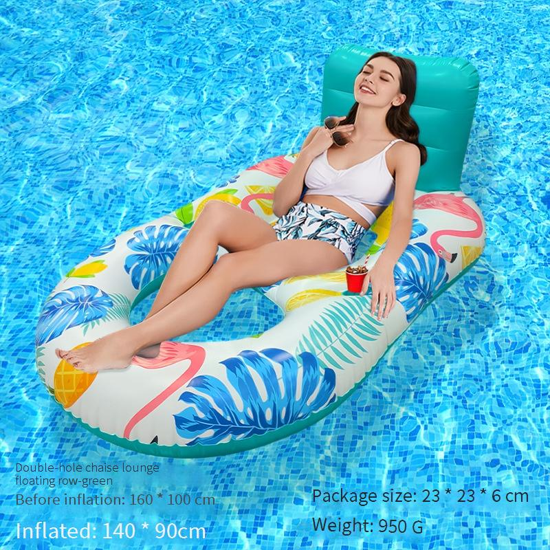 Square Leaf Inflatable Pool Chair Thickened PVC Floating Lounger With Backrest For Adults Water Hammock Seat For Pool Lake_voghion.com