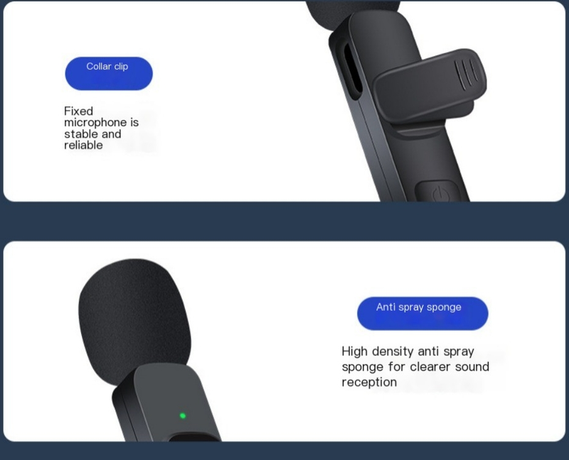 Draadloze microfoon Lavalier-microfoon Professionele buitenopnames, livestreaming, video-opnames, ruisonderdrukkende microfoon_voghion.com
