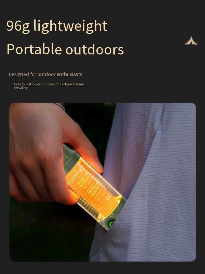 Multifunctional Outdoor Camping Light Portable Strong Light Flashlight Rechargeable Mini Retro Camping Atmosphere Light_voghion.com