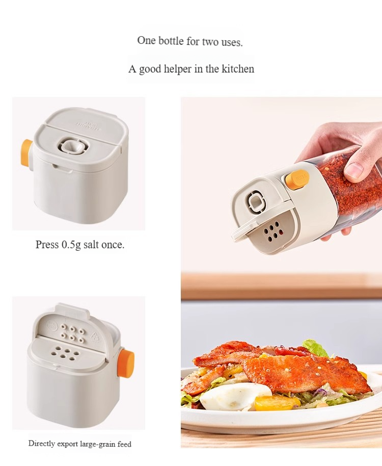 Precision Salt Dispenser - Glass Spice Jar With Measuring Spoon, Airtight & Moisture-Proof Design For Kitchen_voghion.com